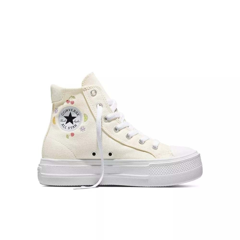 Big Girl Platform High Top Sneakers by Converse Beige Size 4 New With Tags